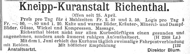 1900 Kneipp-Kuranstalt Richenthal