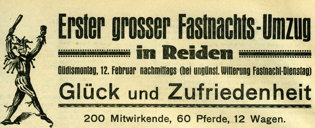 1923 Erster grosser Fastnacht-Umzug